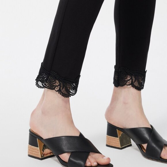 Chico's Brigitte Lace Trim Ankle Pants Black Size 1R/Size 8R - Picture 11 of 11